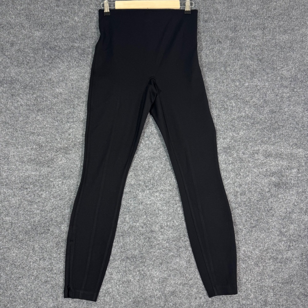 Spanx High Waist Ponte Leggings Womens Small Petite Black Stretch Slimming EUC